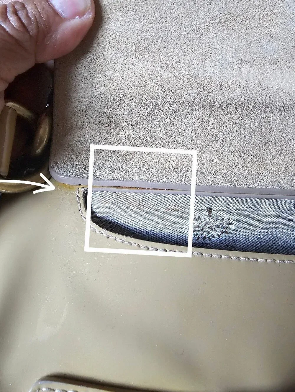 Mulberry Patent Tan Shoulder Bag with Signature Buckle